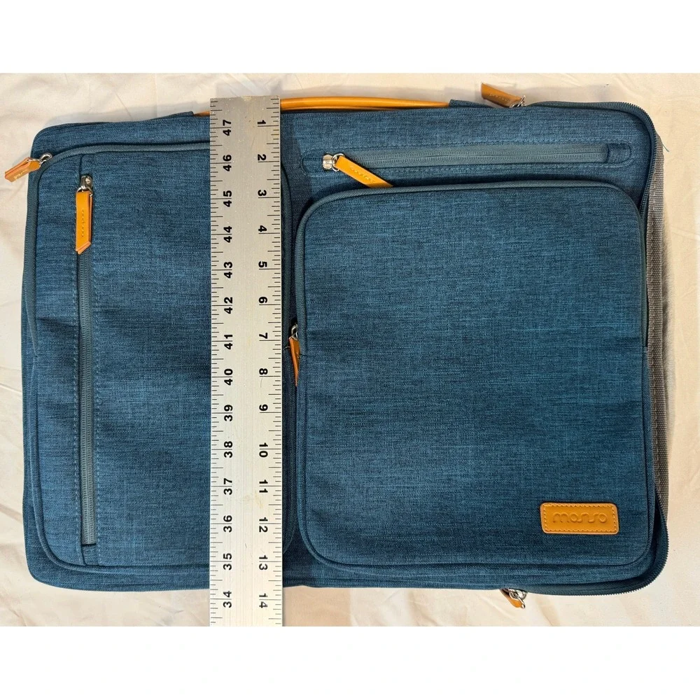 Mosiso Laptop Briefcase Bag Teal Blue Heather 15.6-16 Inch Messenger Case
